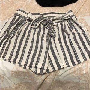stripe cotton shorts